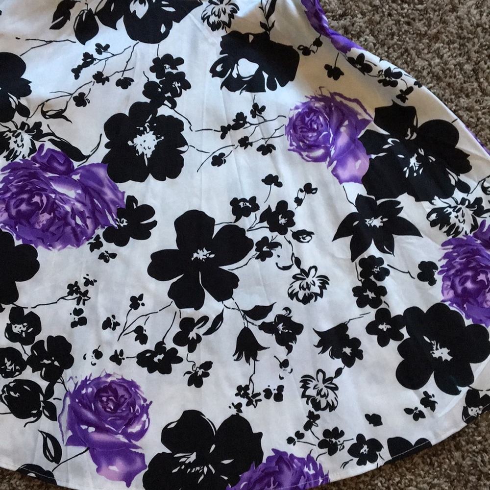NWOT Purple Floral Retro Swing Dress - Picture 4 of 8